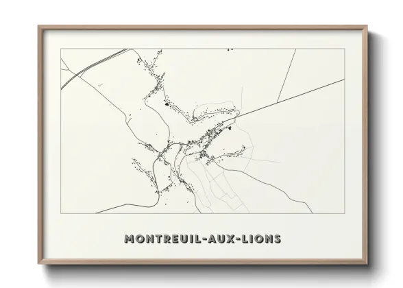 Une affiche de carte sur Montreuil-aux-Lions