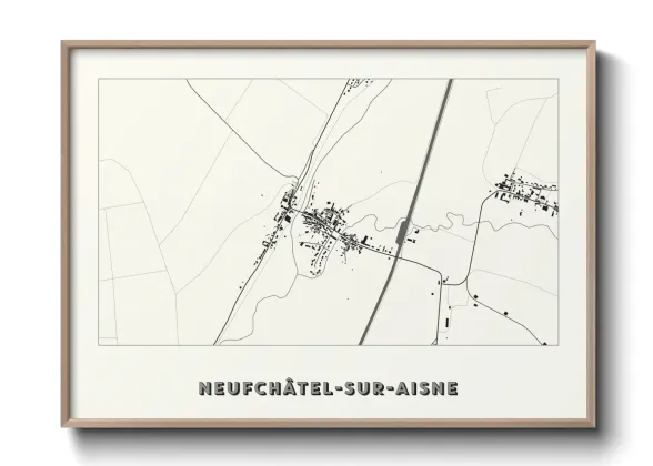 Une affiche de carte sur Neufchâtel-sur-Aisne