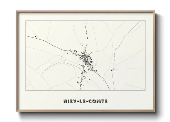 Une affiche de carte sur Nizy-le-Comte