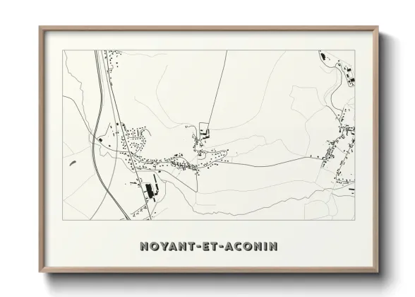 Une affiche de carte sur Noyant-et-Aconin