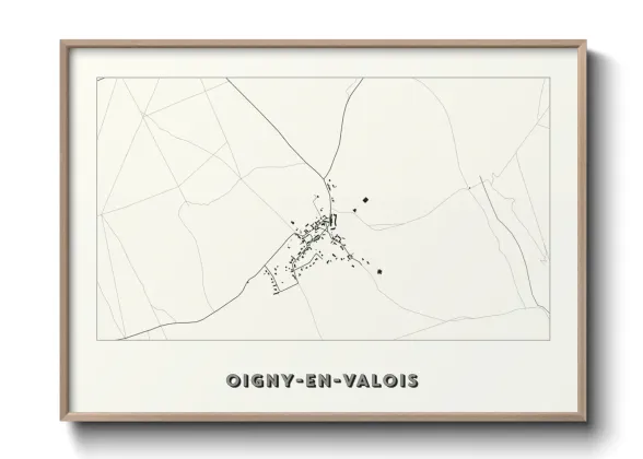 Une affiche de carte sur Oigny-en-Valois
