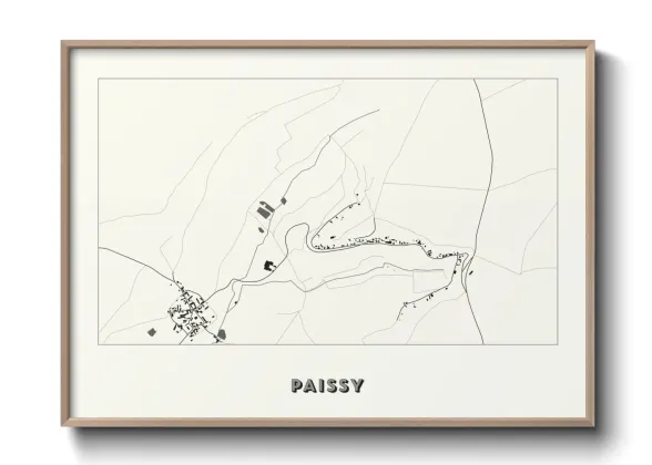 Une affiche de carte sur Paissy
