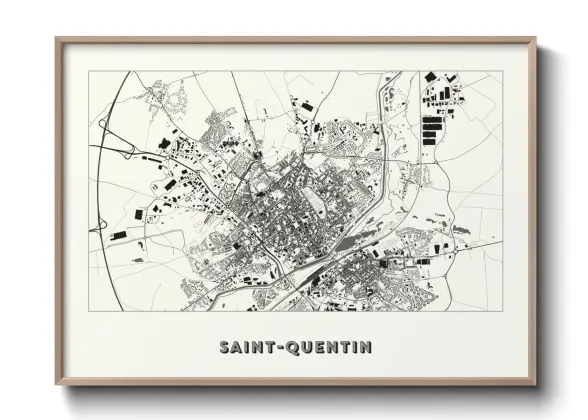 Une affiche de carte sur Saint-Quentin
