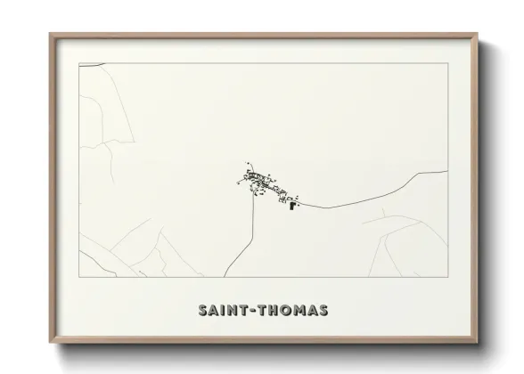 Une affiche de carte sur Saint-Thomas
