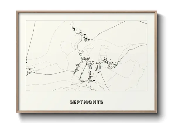 Une affiche de carte sur Septmonts