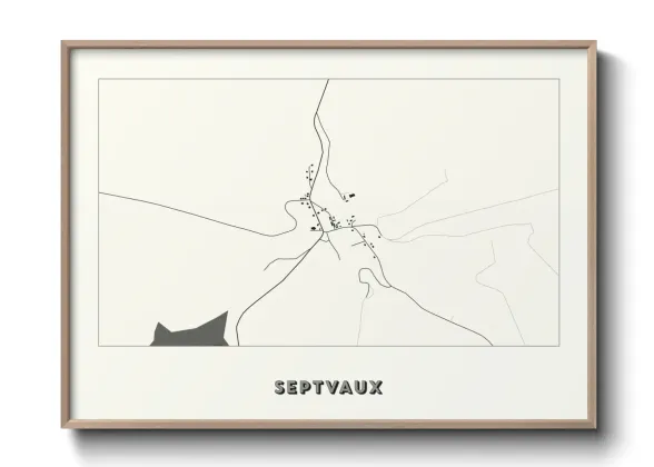 Une affiche de carte sur Septvaux