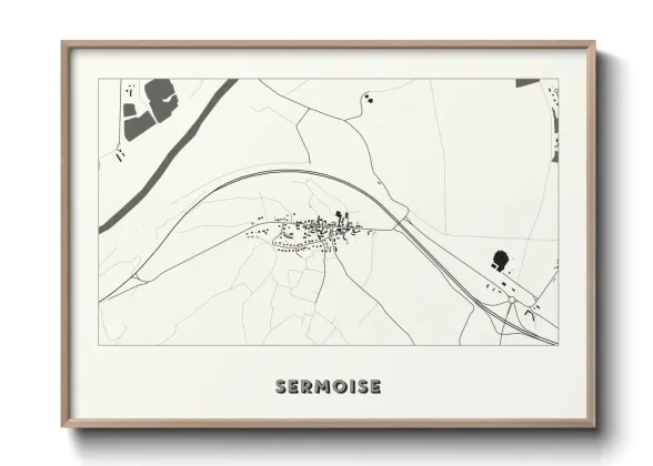 Une affiche de carte sur Sermoise