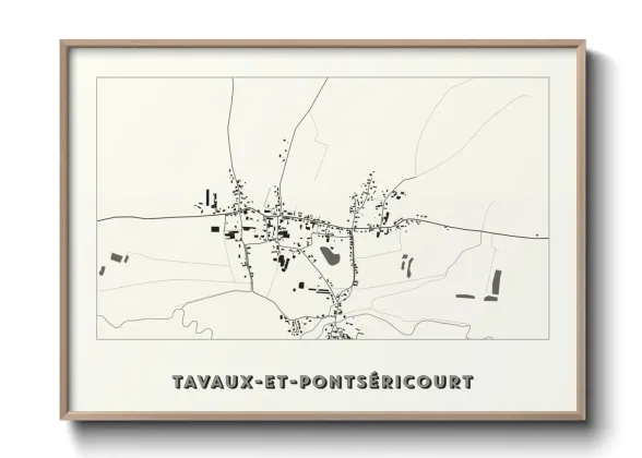 Une affiche de carte sur Tavaux-et-Pontséricourt