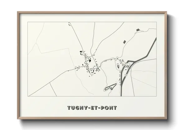 Une affiche de carte sur Tugny-et-Pont