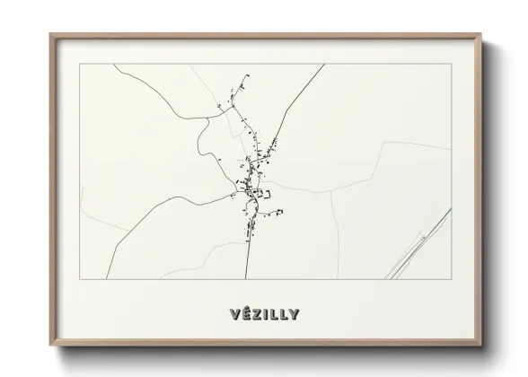 Une affiche de carte sur Vézilly
