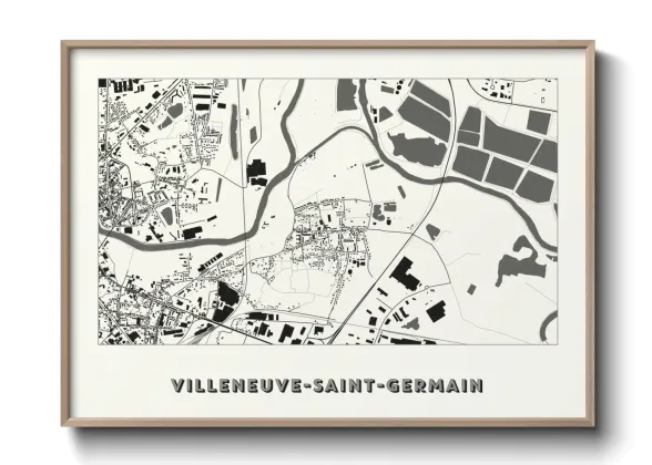 Une affiche de carte sur Villeneuve-Saint-Germain
