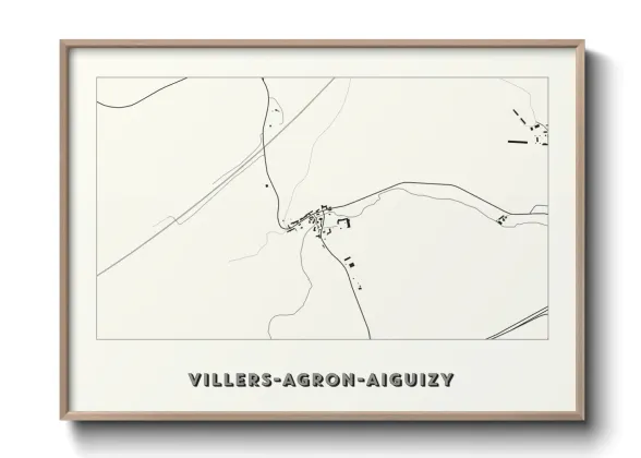 Une affiche de carte sur Villers-Agron-Aiguizy