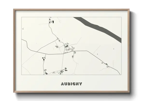 Une affiche de carte sur Aubigny