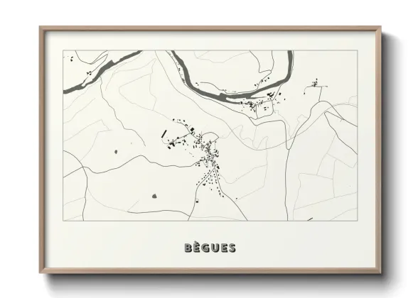 Une affiche de carte sur Bègues