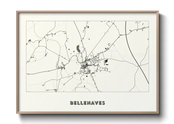 Une affiche de carte sur Bellenaves