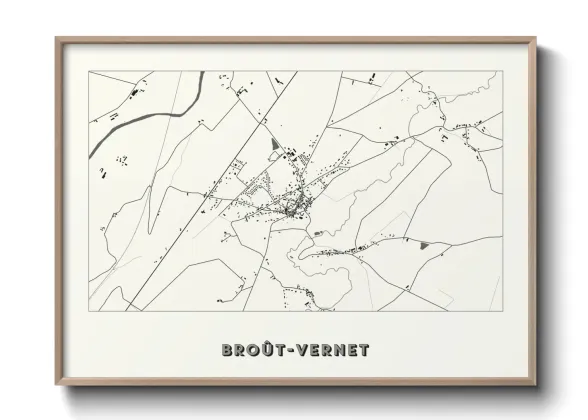 Une affiche de carte sur Broût-Vernet