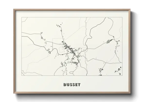 Une affiche de carte sur Busset
