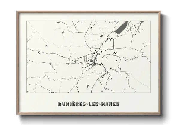 Une affiche de carte sur Buxières-les-Mines