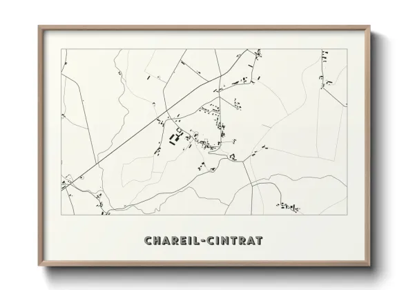 Une affiche de carte sur Chareil-Cintrat