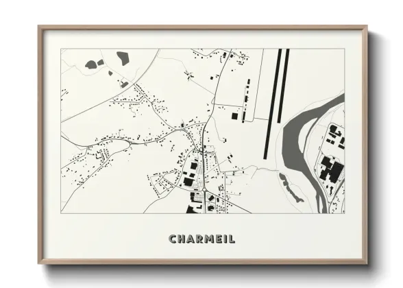 Une affiche de carte sur Charmeil
