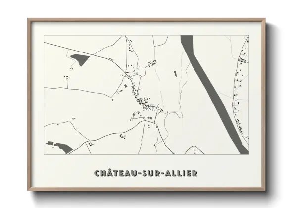 Une affiche de carte sur Château-sur-Allier