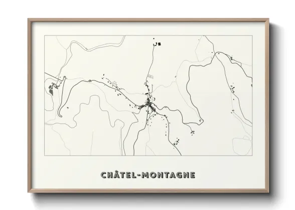 Une affiche de carte sur Châtel-Montagne