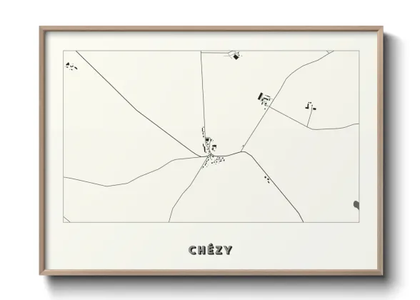 Une affiche de carte sur Chézy