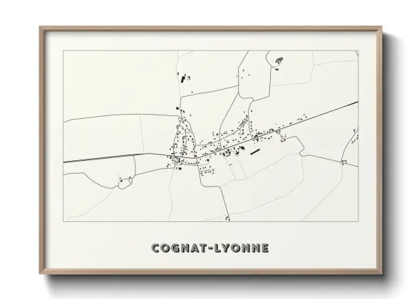 Une affiche de carte sur Cognat-Lyonne