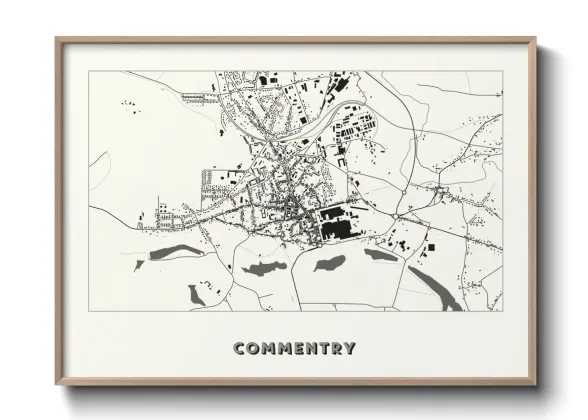 Une affiche de carte sur Commentry