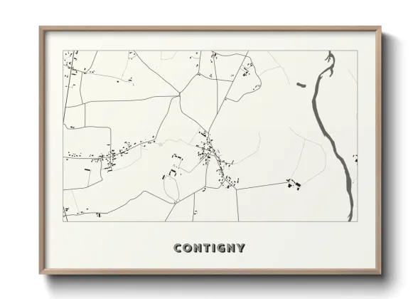 Une affiche de carte sur Contigny