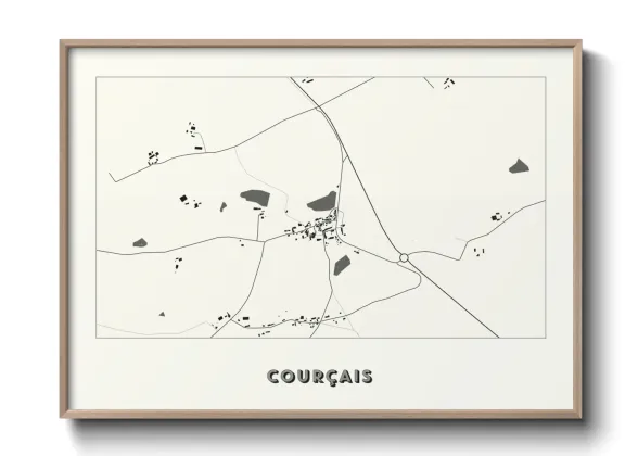 Une affiche de carte sur Courçais