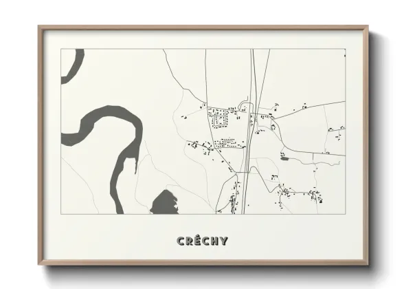 Une affiche de carte sur Créchy