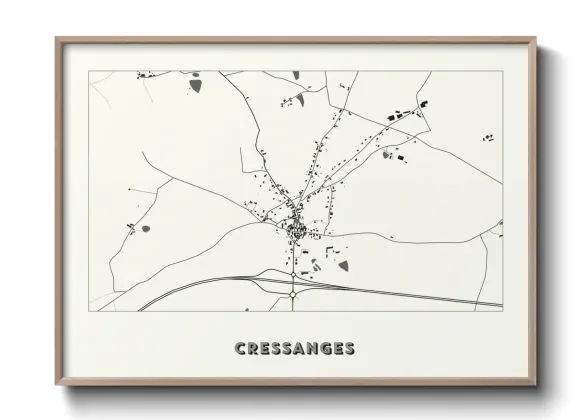 Une affiche de carte sur Cressanges