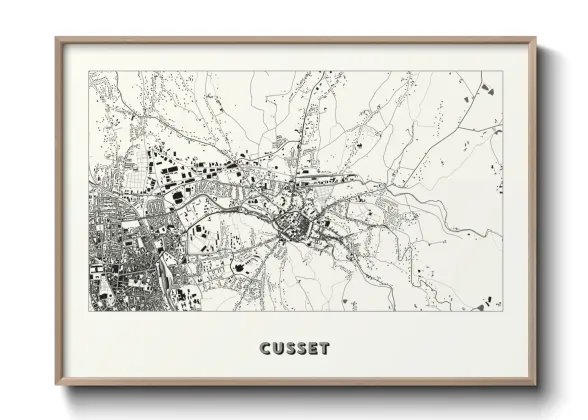 Une affiche de carte sur Cusset