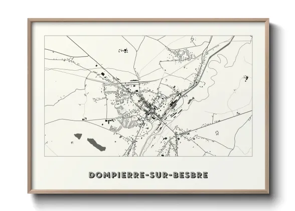Une affiche de carte sur Dompierre-sur-Besbre