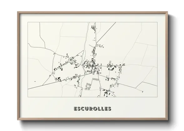 Une affiche de carte sur Escurolles