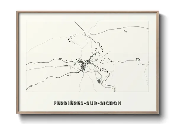 Une affiche de carte sur Ferrières-sur-Sichon