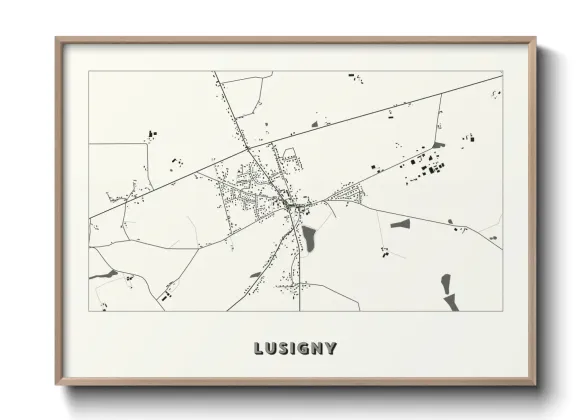 Une affiche de carte sur Lusigny