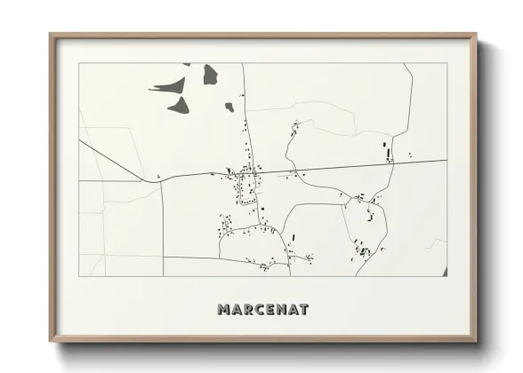 Une affiche de carte sur Marcenat