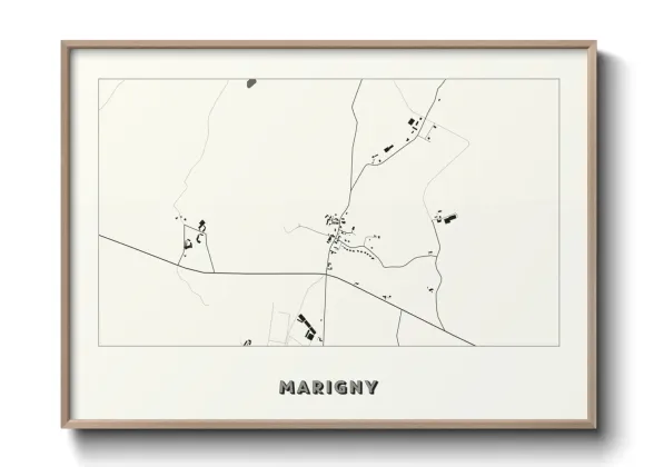Une affiche de carte sur Marigny