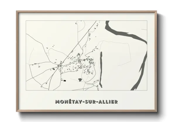 Une affiche de carte sur Monétay-sur-Allier