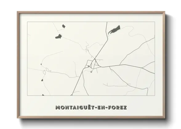 Une affiche de carte sur Montaiguët-en-Forez