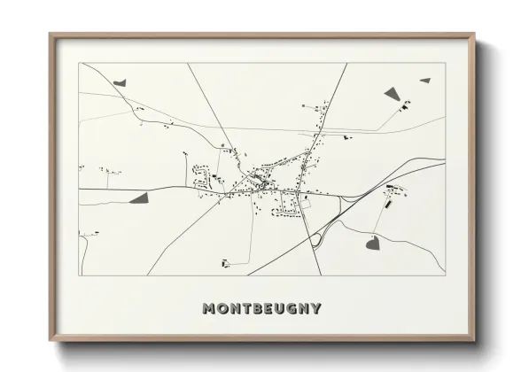Une affiche de carte sur Montbeugny