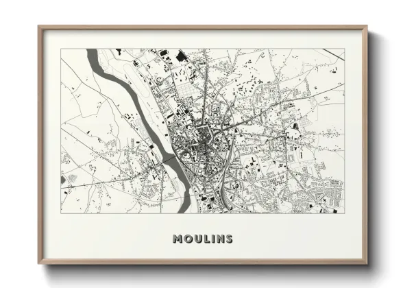 Une affiche de carte sur Moulins