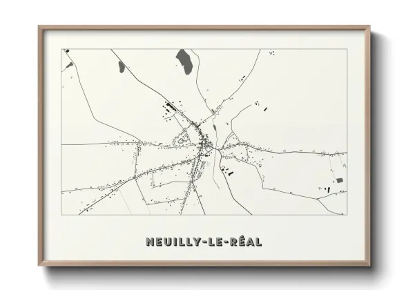 Une affiche de carte sur Neuilly-le-Réal