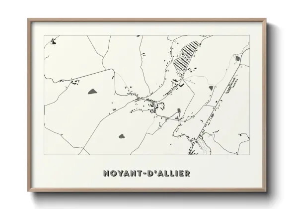 Une affiche de carte sur Noyant-d'Allier