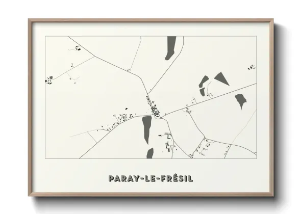 Une affiche de carte sur Paray-le-Frésil