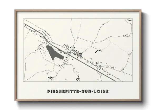 Une affiche de carte sur Pierrefitte-sur-Loire