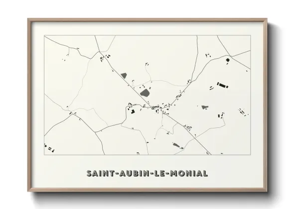 Une affiche de carte sur Saint-Aubin-le-Monial