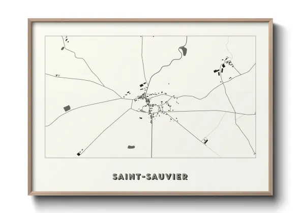 Une affiche de carte sur Saint-Sauvier